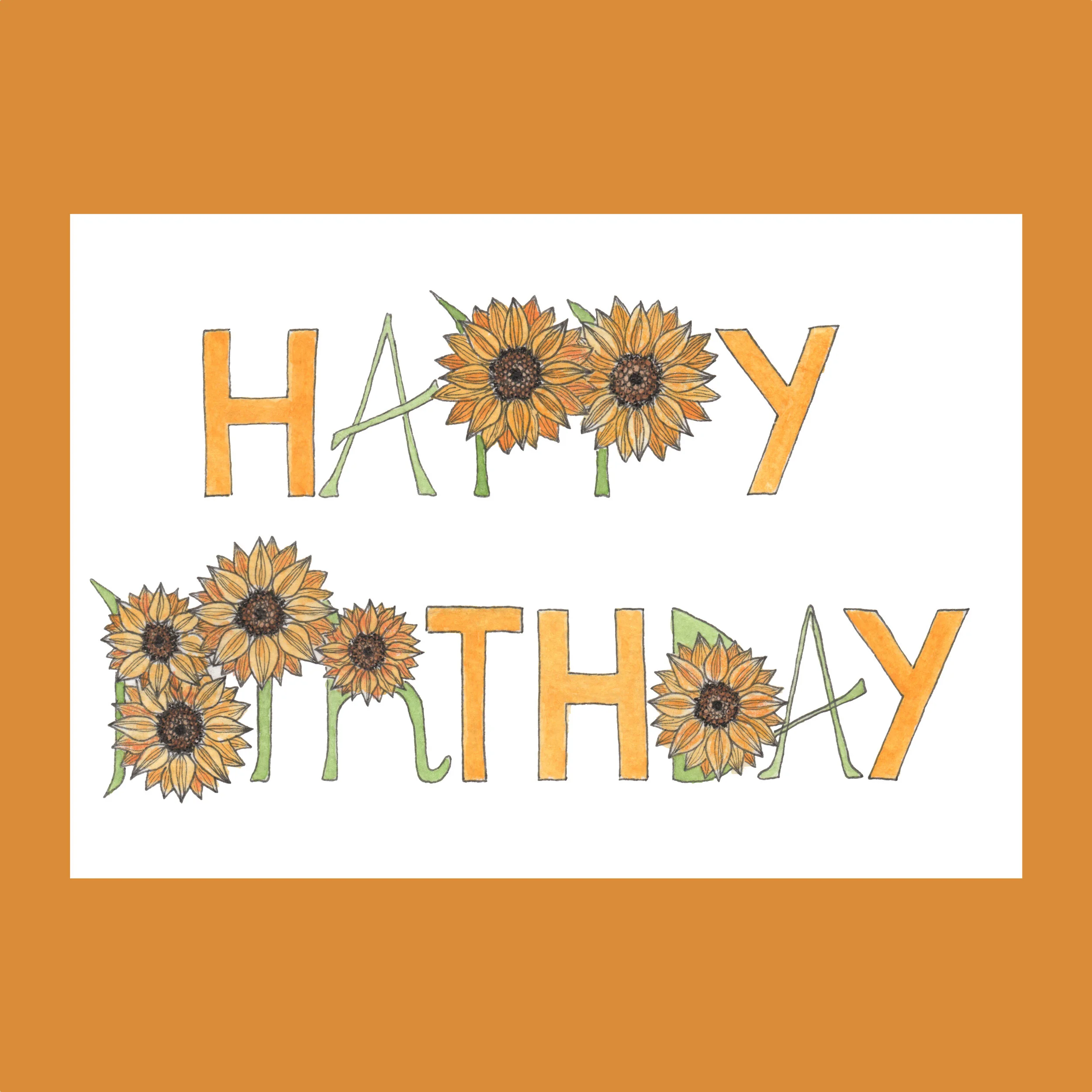 Happy Birthday Sunflowers — paperboat illustration
