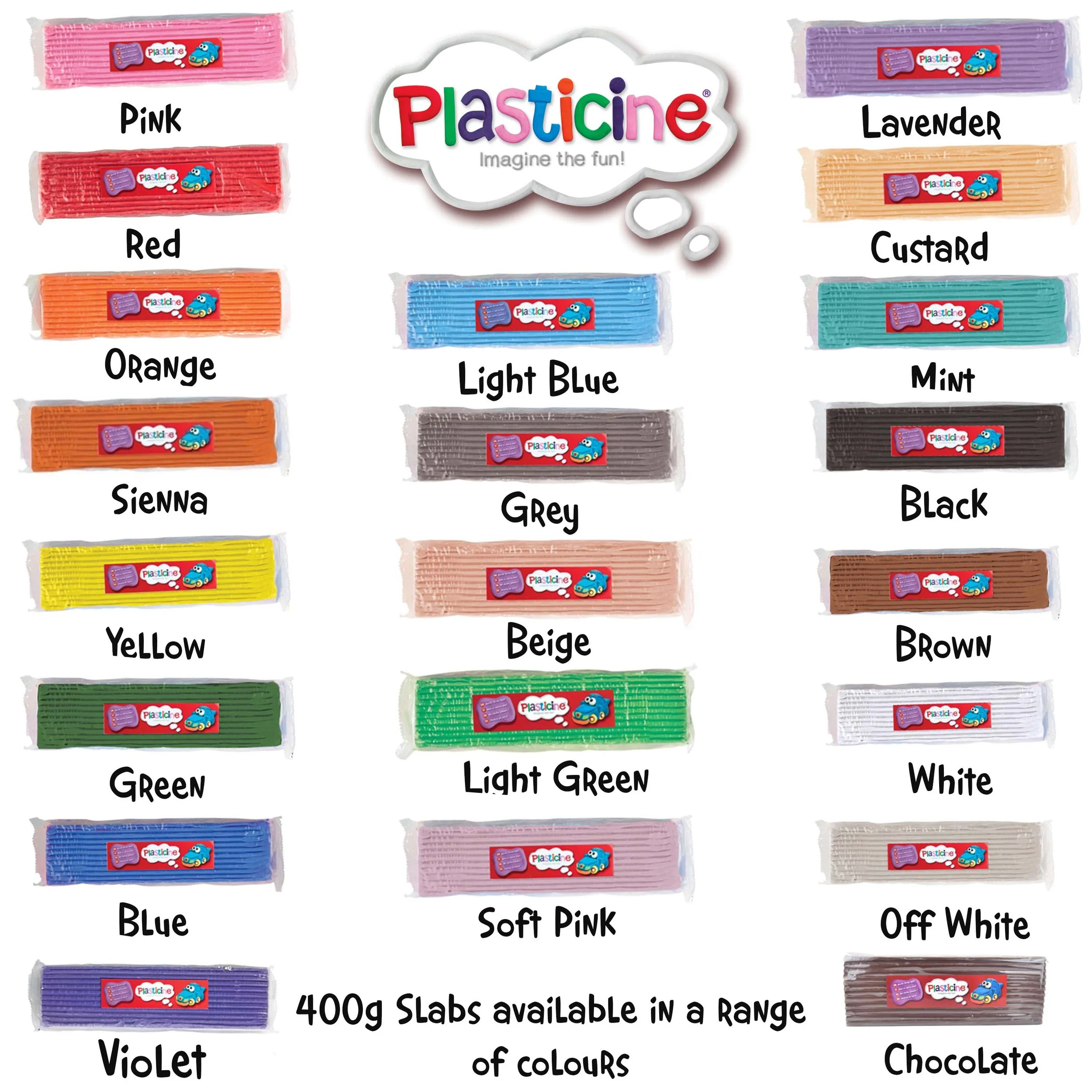 Plasticine One Colour Slab 400g