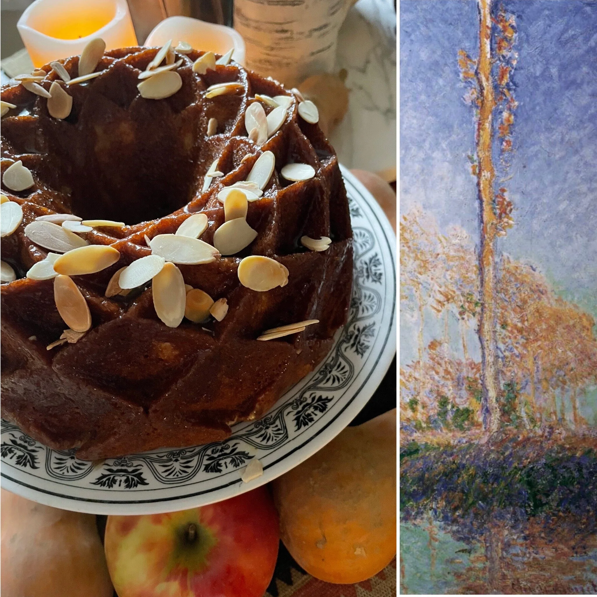 Applesauce Honey Cake with Cranberries, Apricots and Toasted Almonds