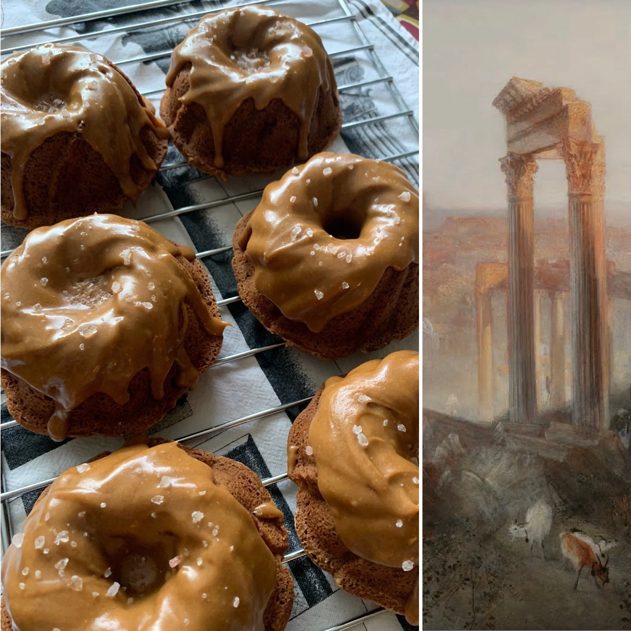 Apple, Apricot and Olive Oil Mini-Bundt Cakes with a Salted Caramel Glaze