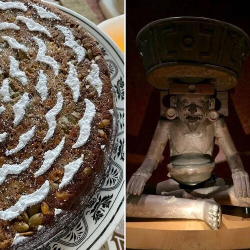 Mexican Chocolate Cake with Candied Poblanos and Pepitas