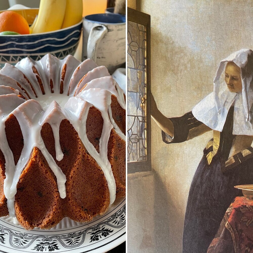 Vanilla Poundcake with Blueberries and a Lemon Vanilla Icing