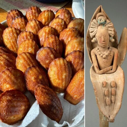 Hot Honey and Sweet Corn Madeleines