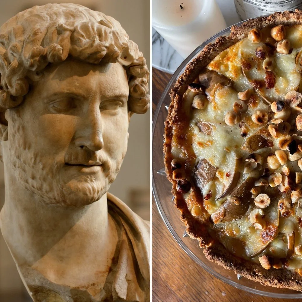 Ruby Pear, Hazelnut and Fontina Tart