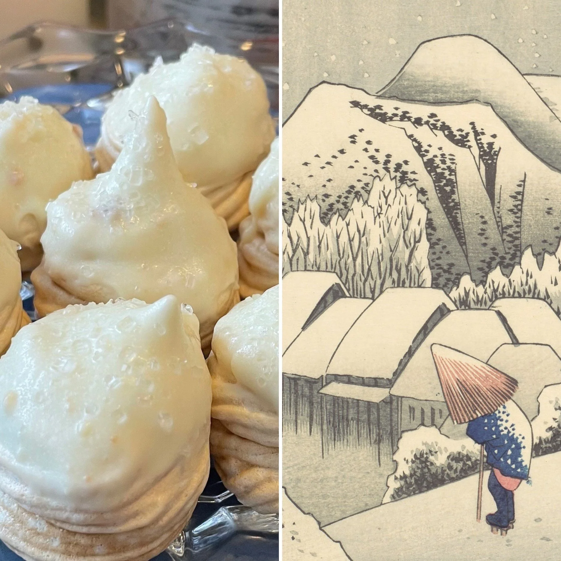Meringue Cookies Dipped in White Chocolate