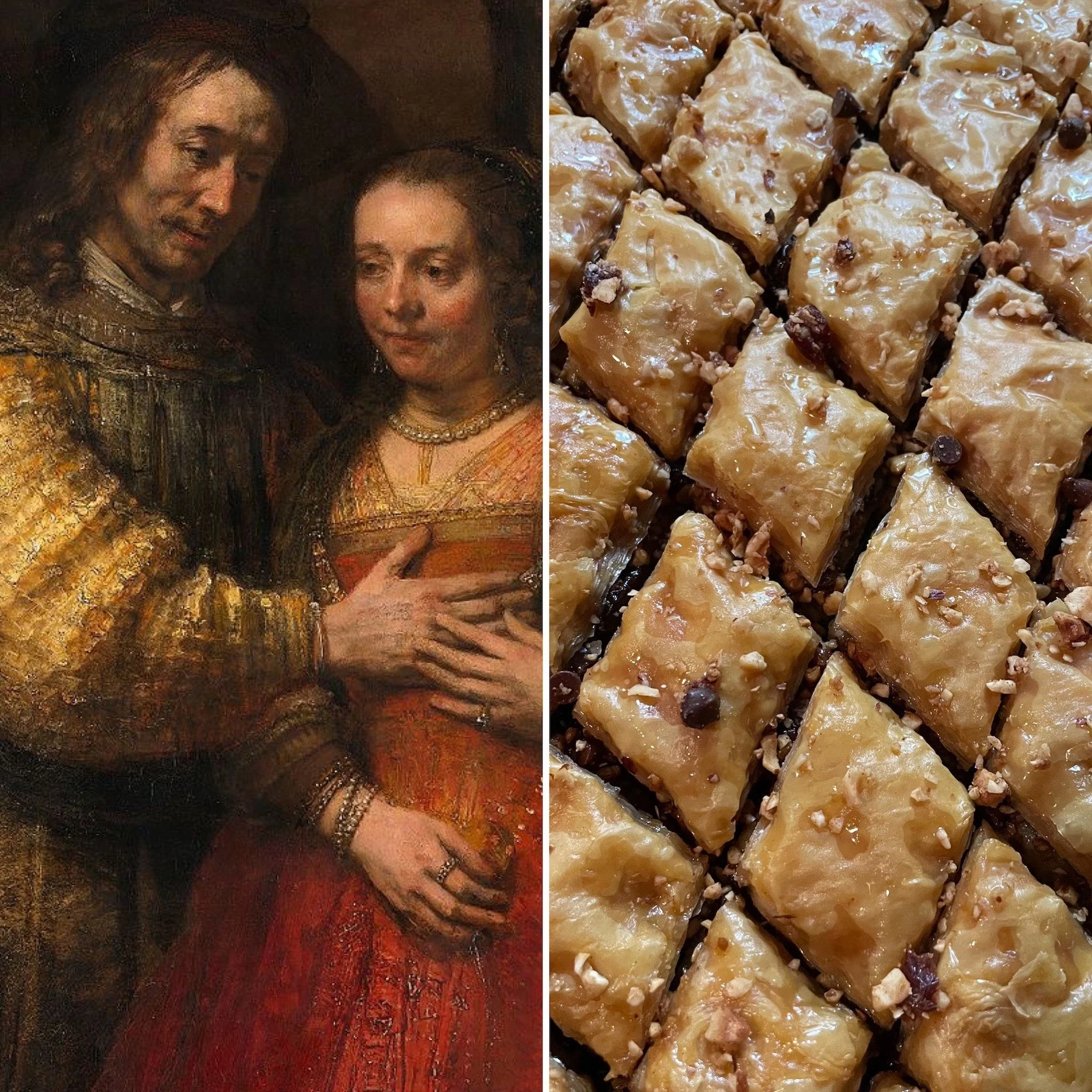 Valentine Baklava with Dark Chocolate, Hazelnuts and Dried Cherries