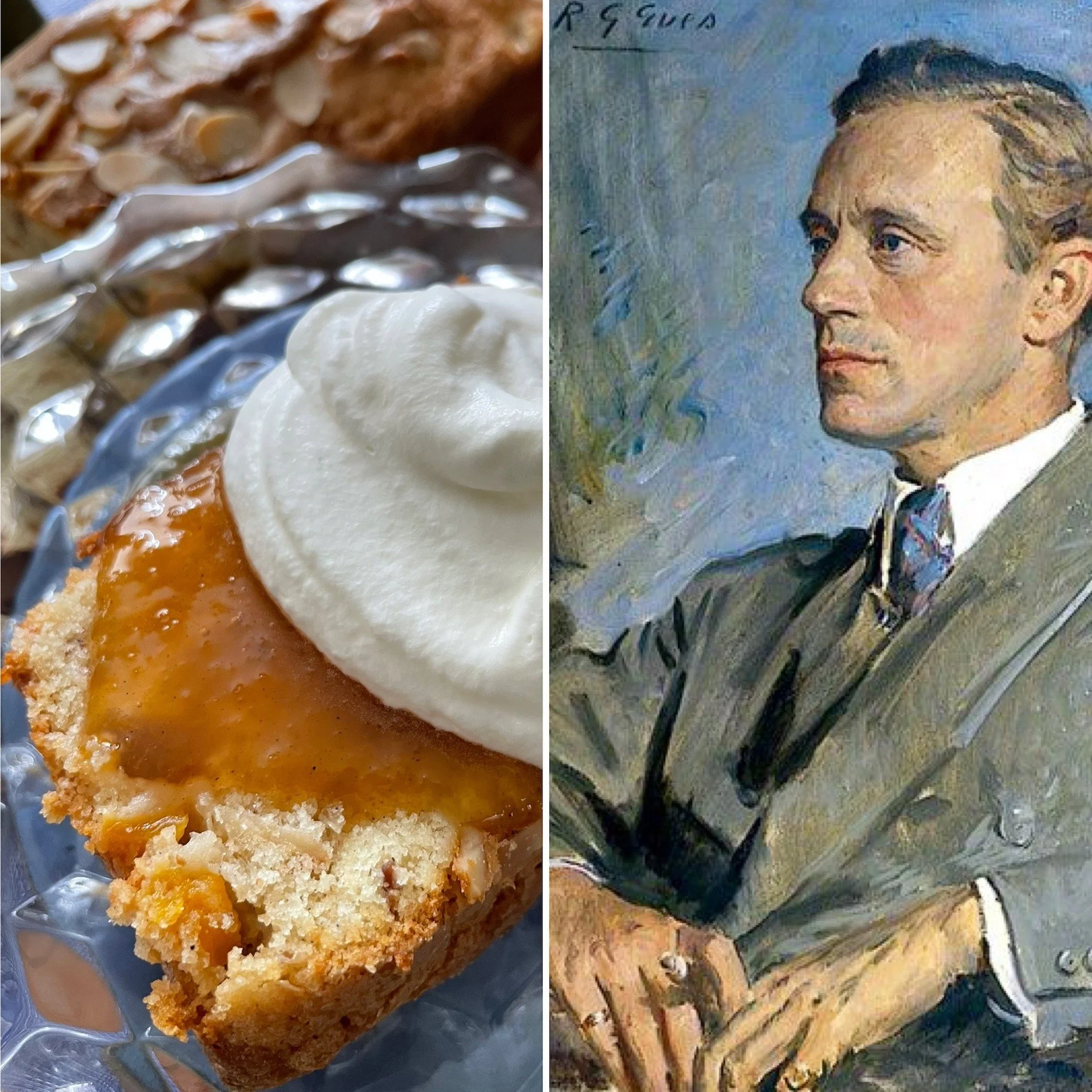 Peach Poundcake with Cardamon and Toasted Almonds