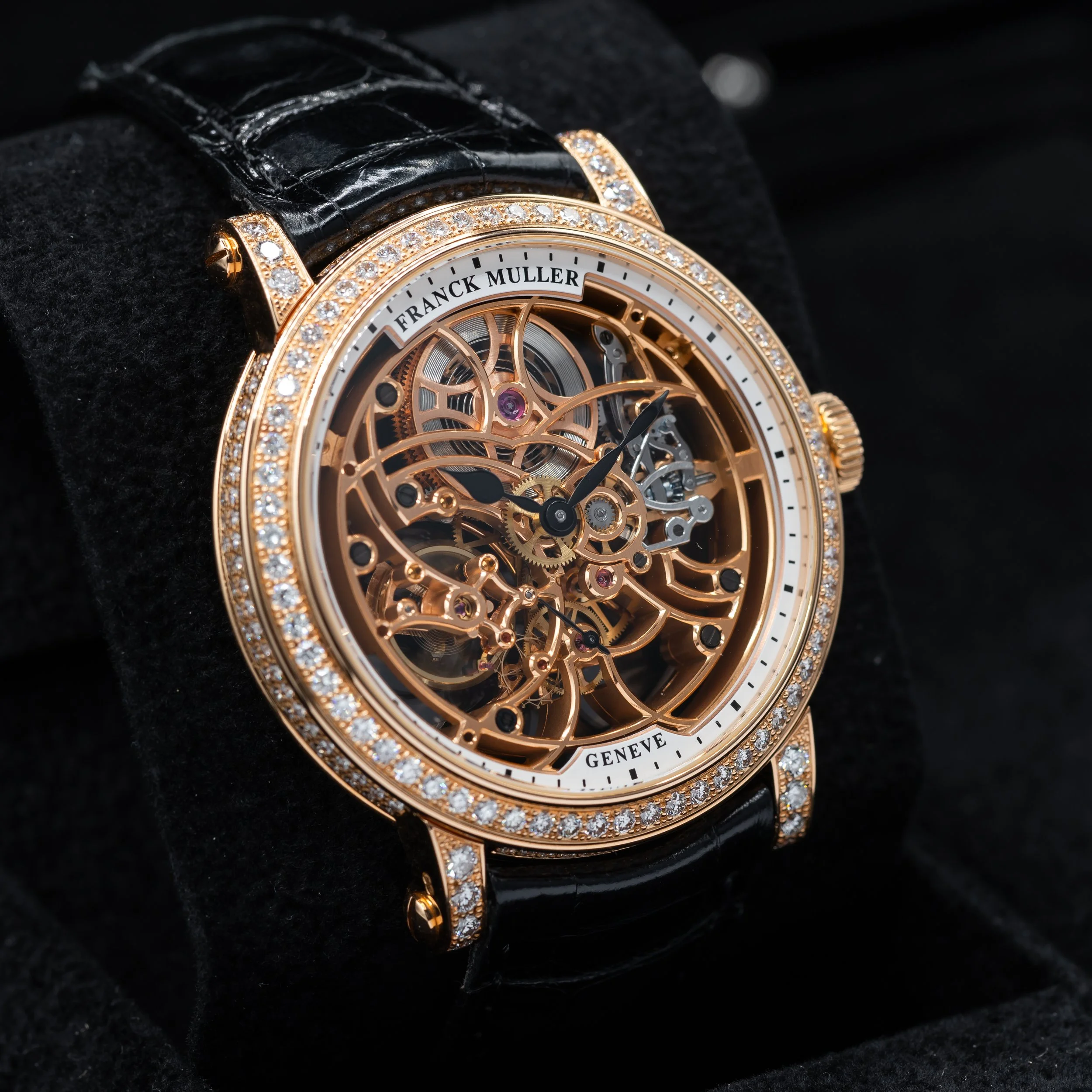 Franck Muller 7 Days Skeleton, Solid 18k gold and Diamonds