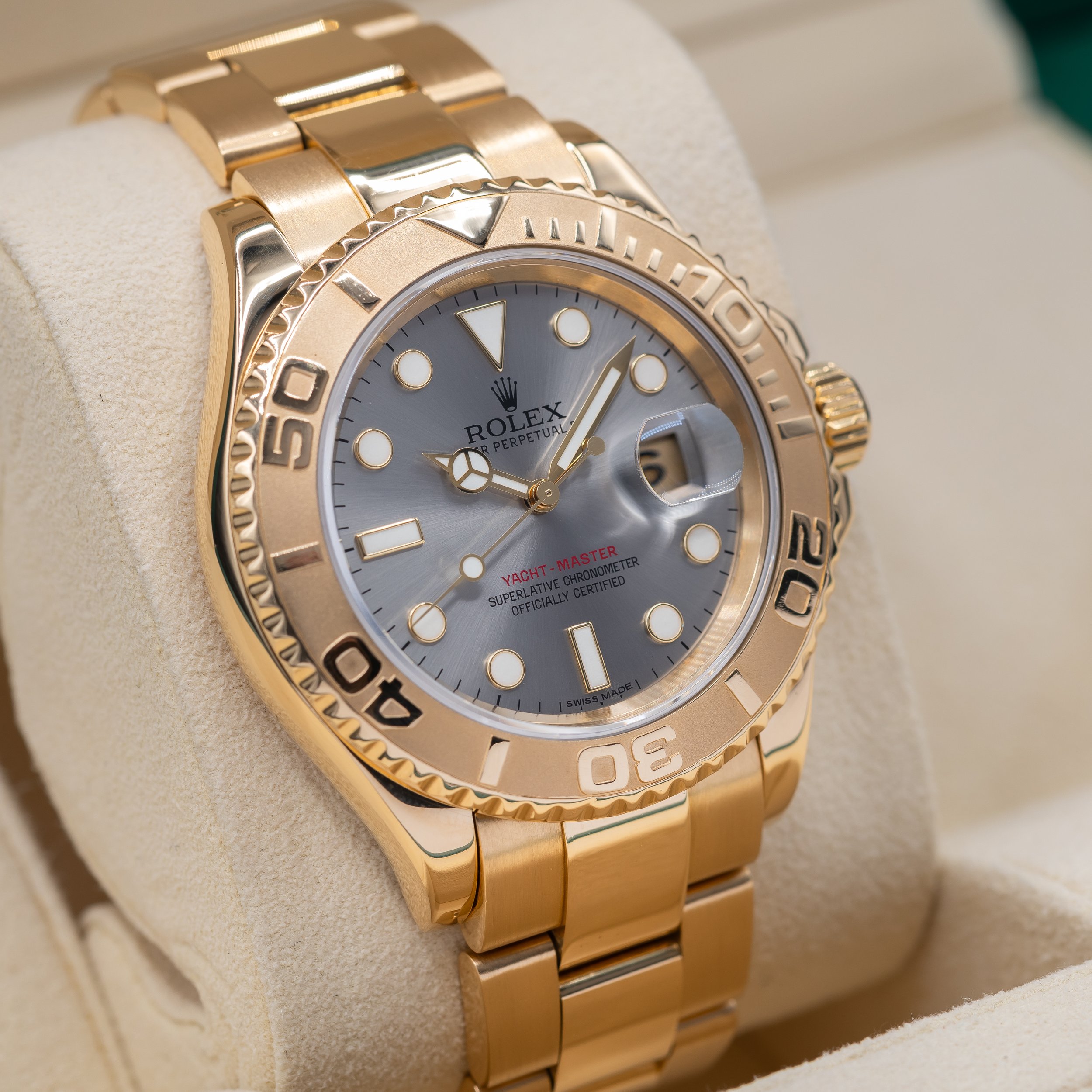 Rolex Yacht-Master I with slate dial, 40mm 18k yellow gold