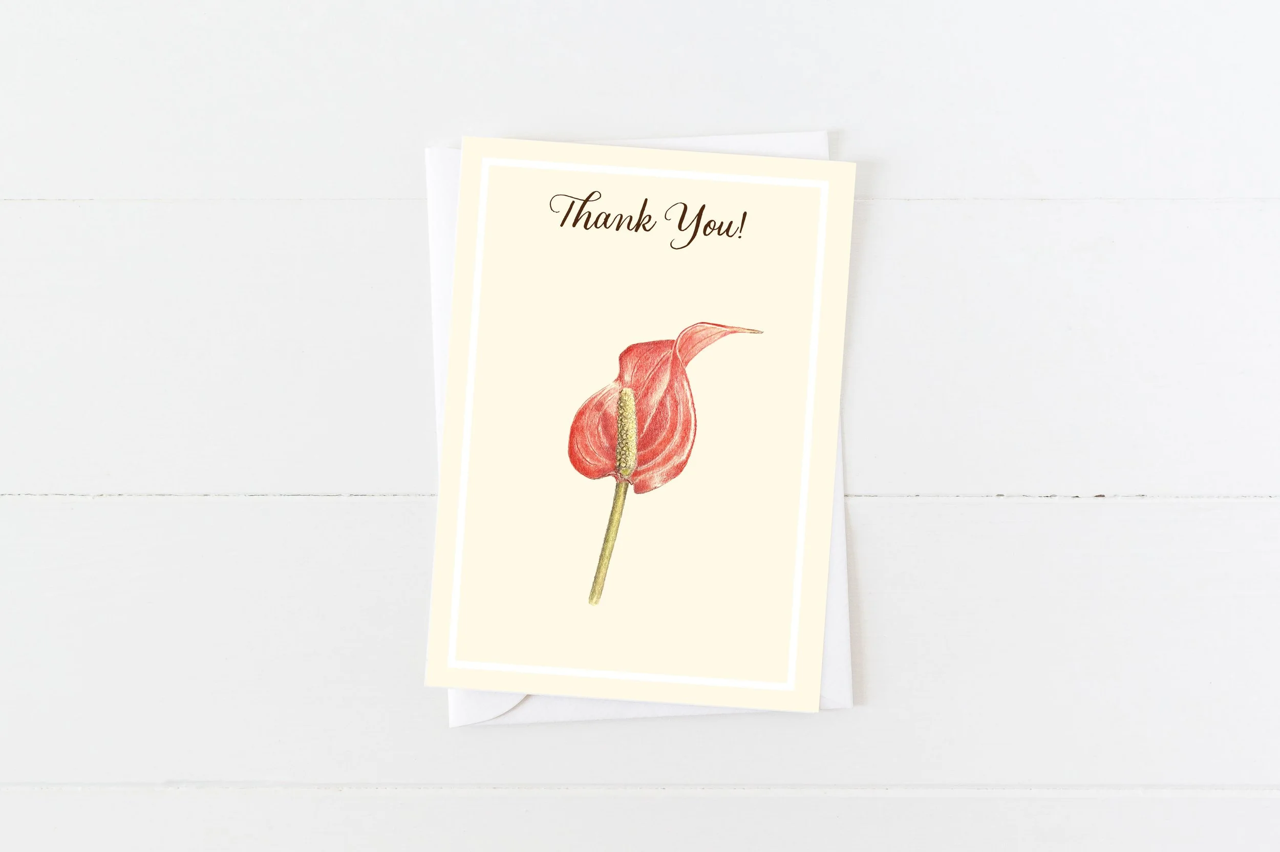 Red Flamingo Thank You Card
