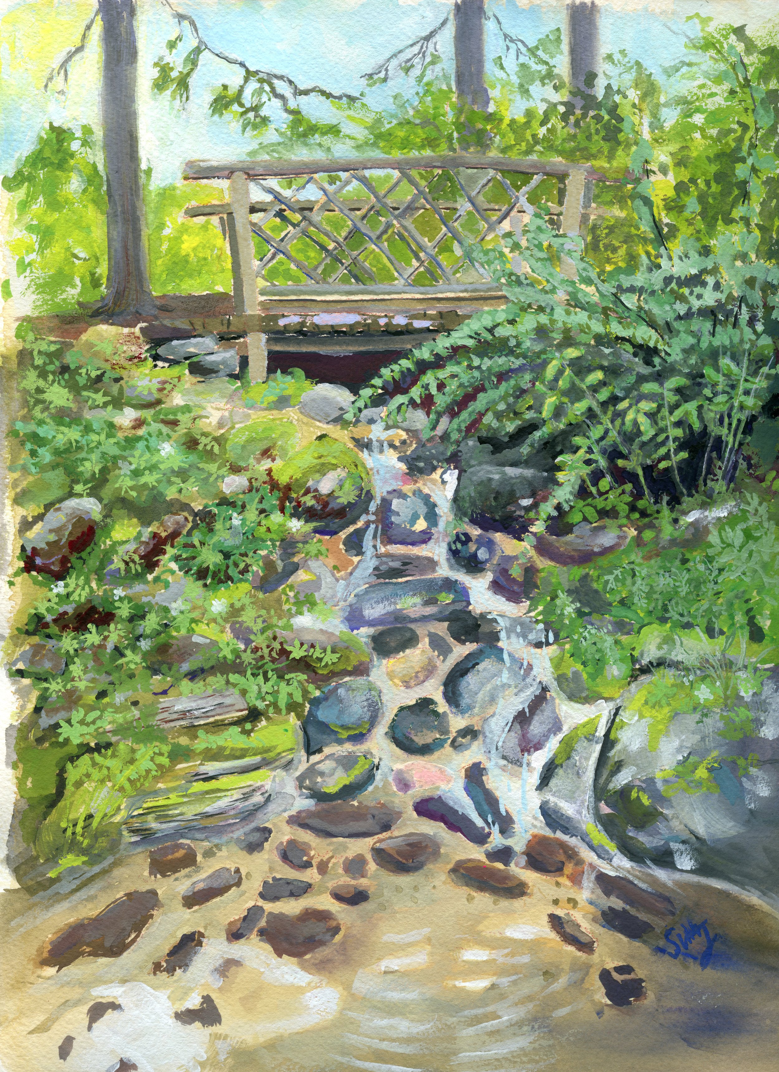 Reader Rock Garden - Bridge over the Babbling Brook - SOLD