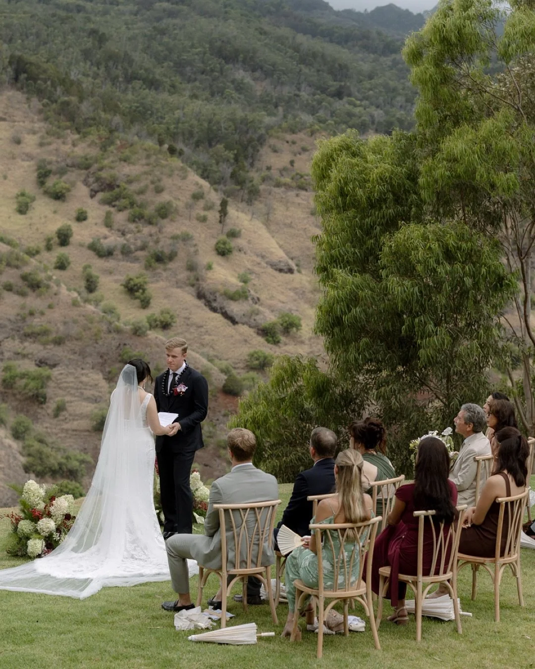 The perfect intimate ceremony for thirteen all to celebrate the beautiful union of Molly + Daniel in Waialua, Hawaii 🌺

The Team &mdash; 

Planning/Design: @forthegoodevents 
Venue: @waialuavalleyfarm 
Catering: @the__guarden 
Bar: @stirbeverage
Flo