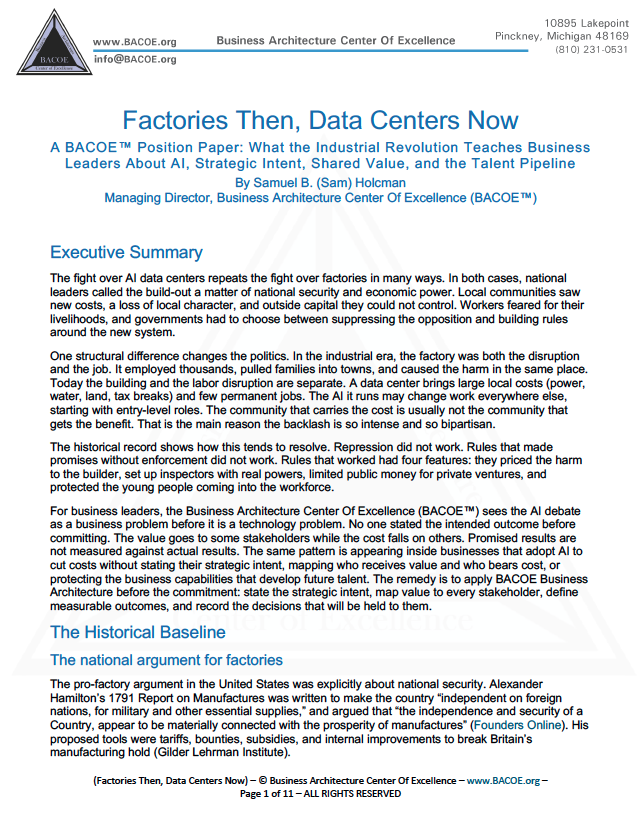 Factories Then, Data Centers Now