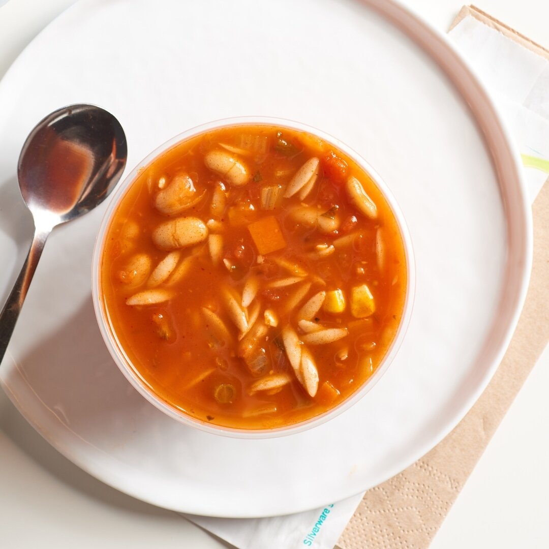 We make all of our soups from scratch in the HarvestOwl kitchen.⁠
⁠
Minestrone Soup⁠
Tomato-based soup with green beans, corn, white beans, fresh parsley &amp; basil, and orzo. Vegan.⁠