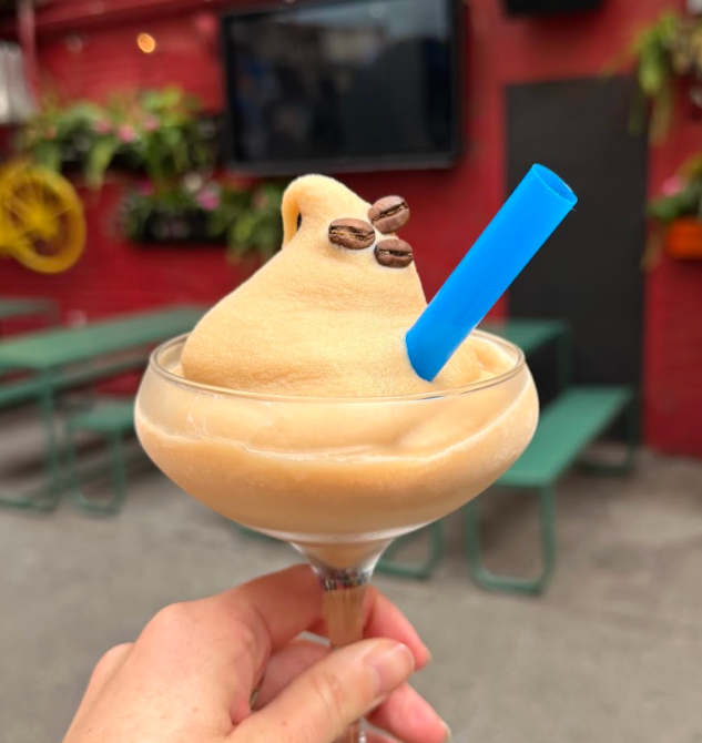 Close up cocktail of soft serve espresso martini