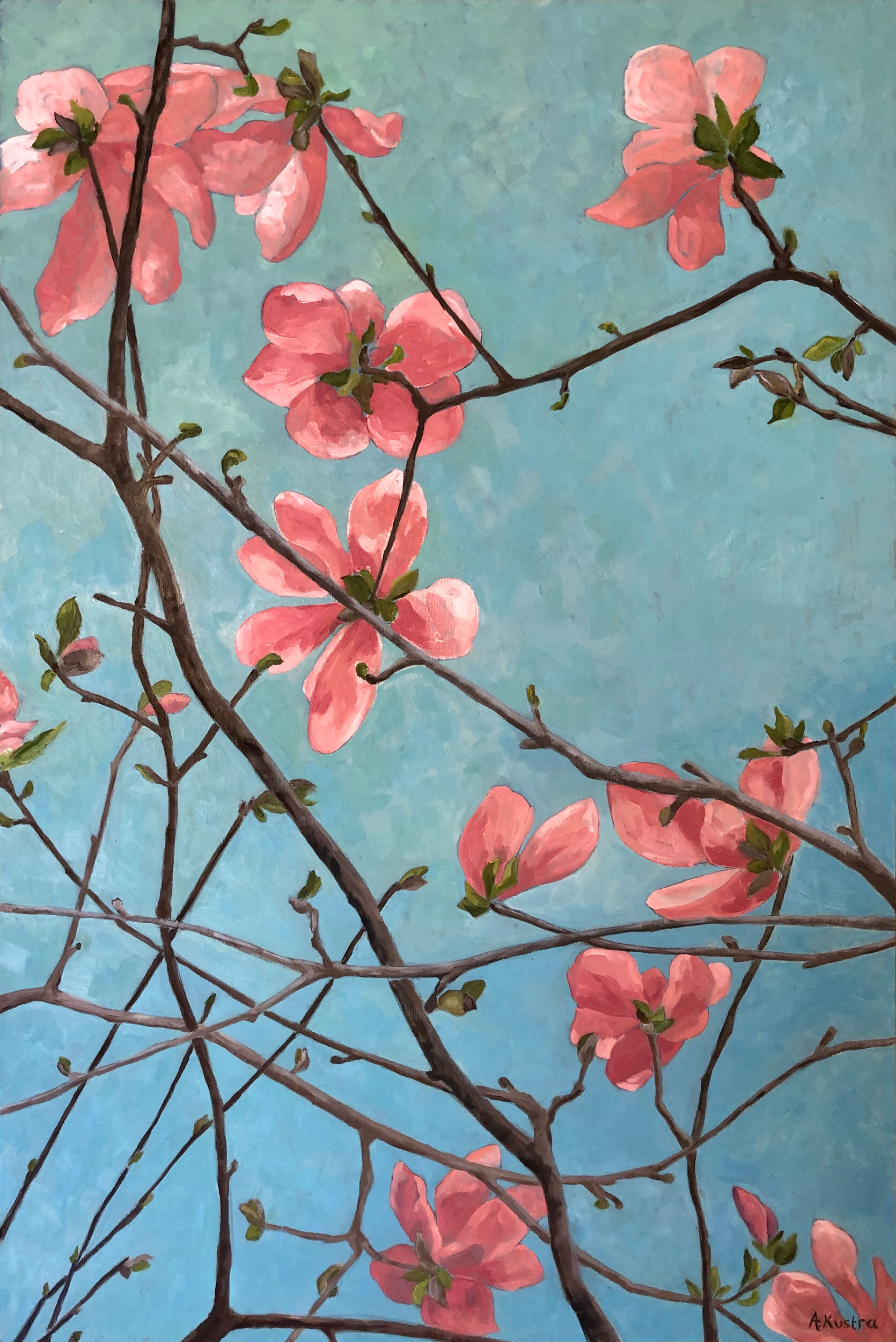 Turning to the Light Oil on board, 20w x 30h, 2020 Sold