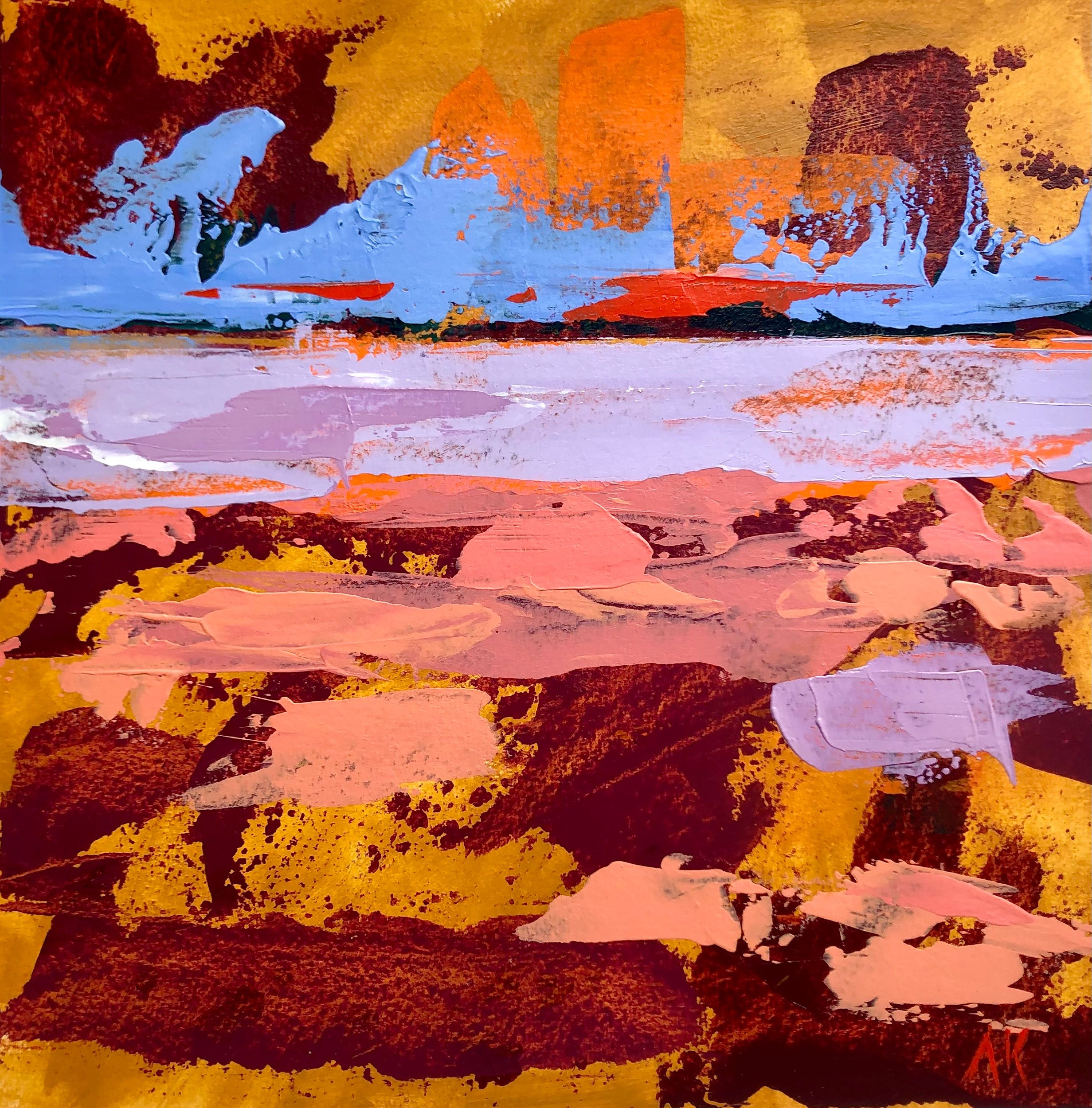 At One Acrylic on archival paper, 10w x 10h, 2022