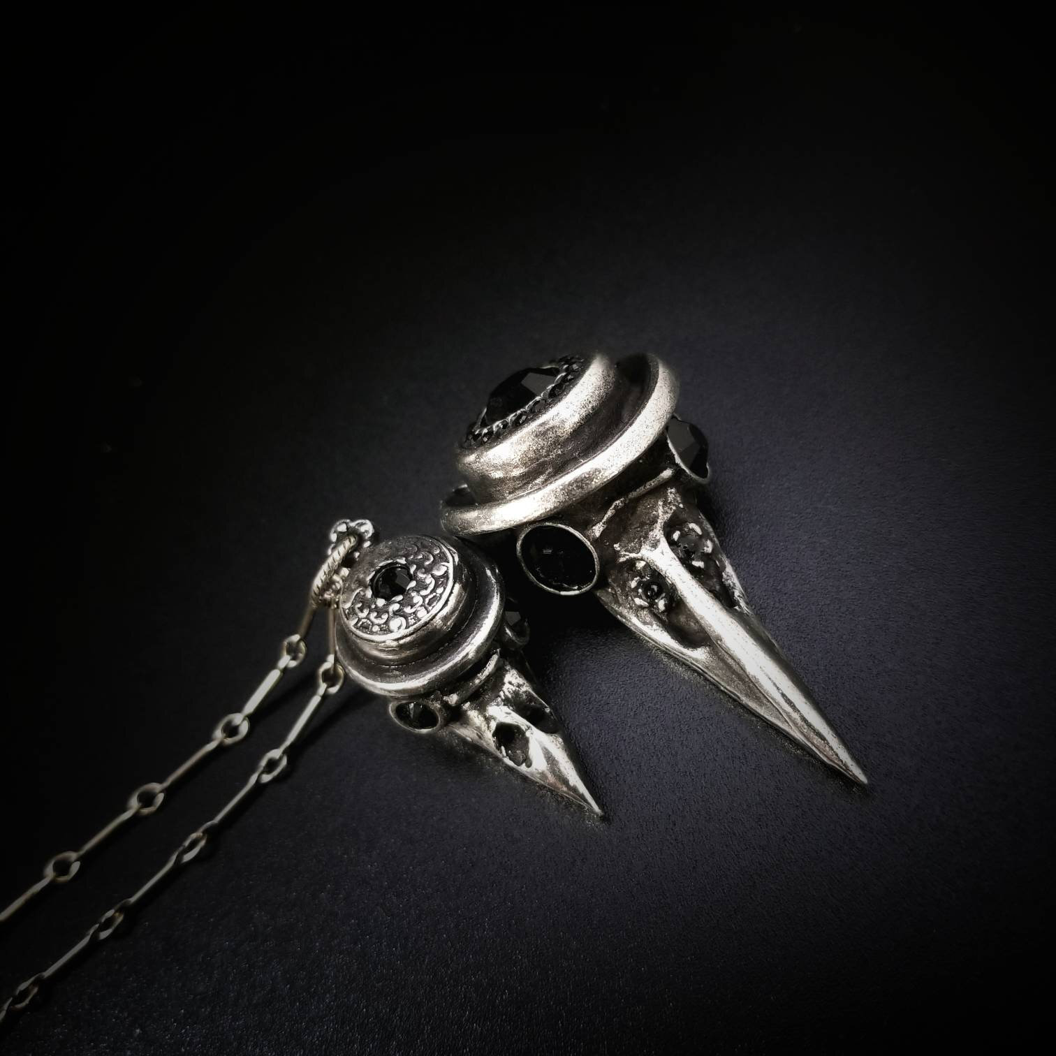 Our discount Sterling Silver Steampunk Plague Doctor Bird Beak Mask Gothic Pendant  Necklace are of good quality, low price in Rider Jewelry Sales Store
