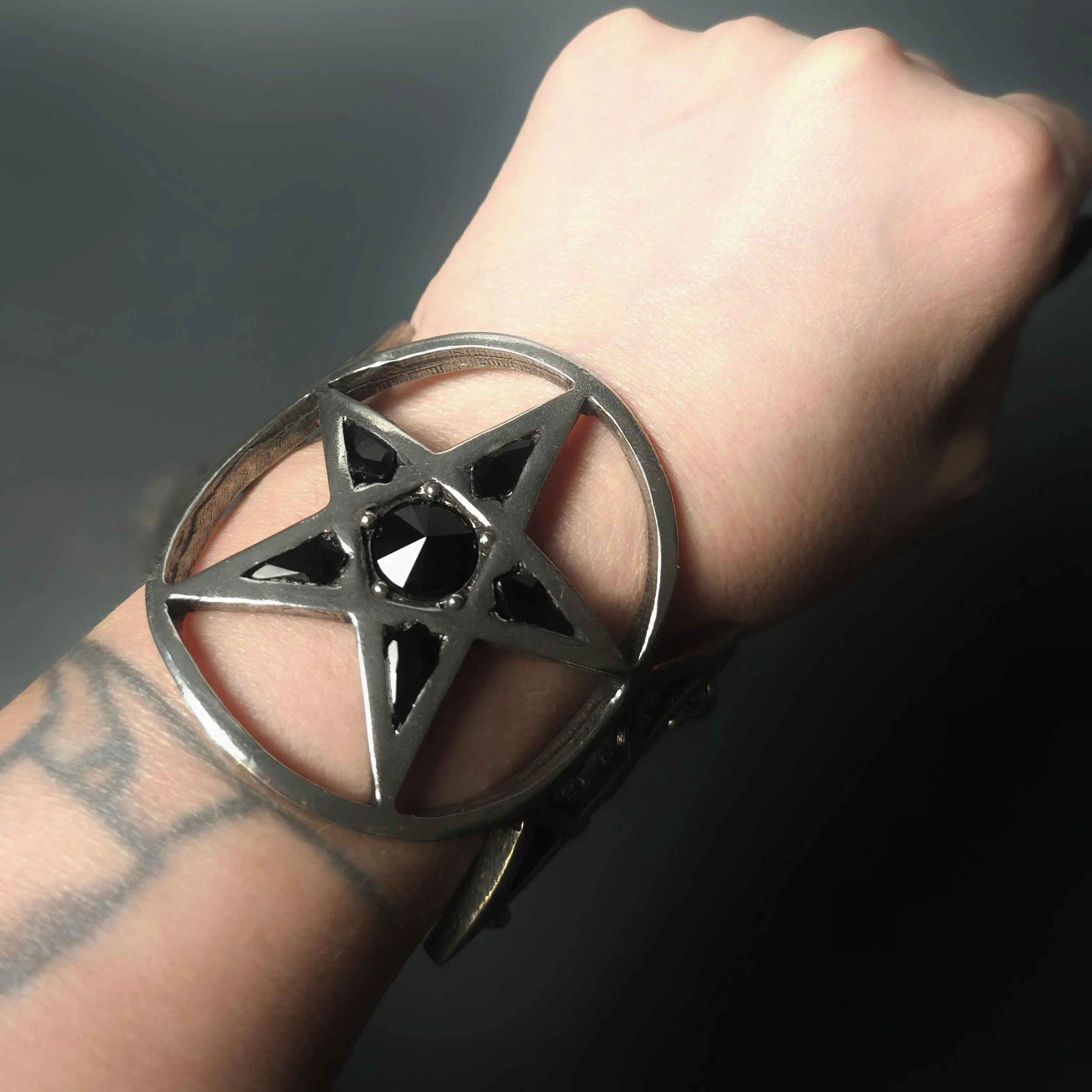 Pentagram "easy-on" cuff bracelet