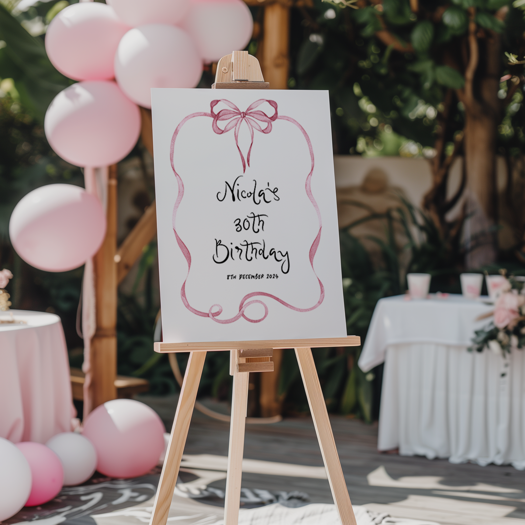 A2 BIRTHDAY SIGN | WATERCOLOUR BOW