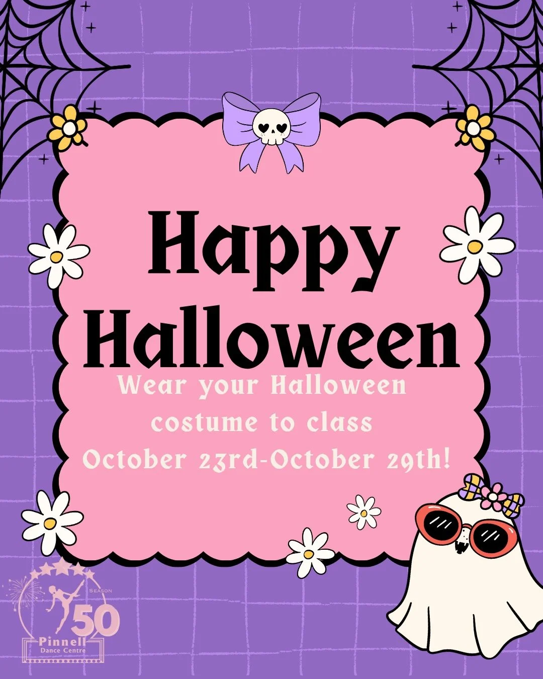 🎃👻 Costume Week is Almost Here! 👯&zwj;♀️🕸️
Calling all goblins, ghouls, and graceful ghosts &mdash; it's time to get spooky and sparkly!
🧡 Wear your Halloween costume to dance class this week (October 23&ndash;29)!
✨ Just make sure your costume 