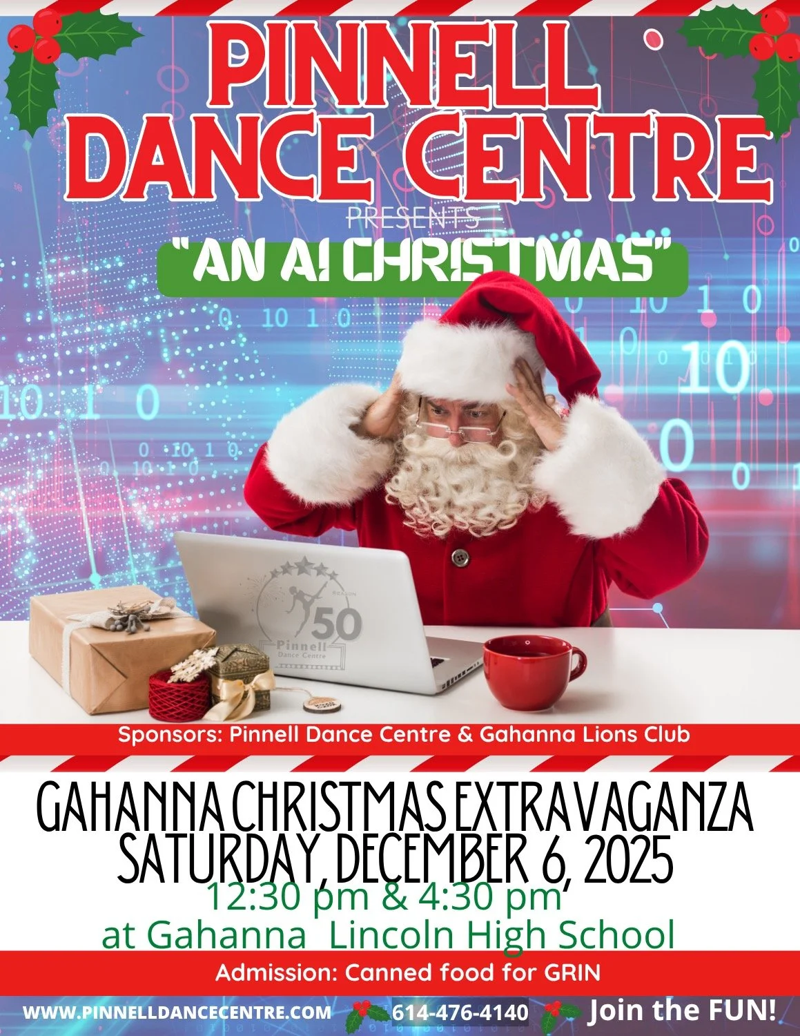 Mark your calendars! 📅
Pinnell Dance Centre&rsquo;s Christmas Extravaganza is coming December 6th! 🎄✨
🎟 Admission = 1 canned food item
All donations go to support local families this holiday season. 💕
Let&rsquo;s dance, give, and celebrate togeth