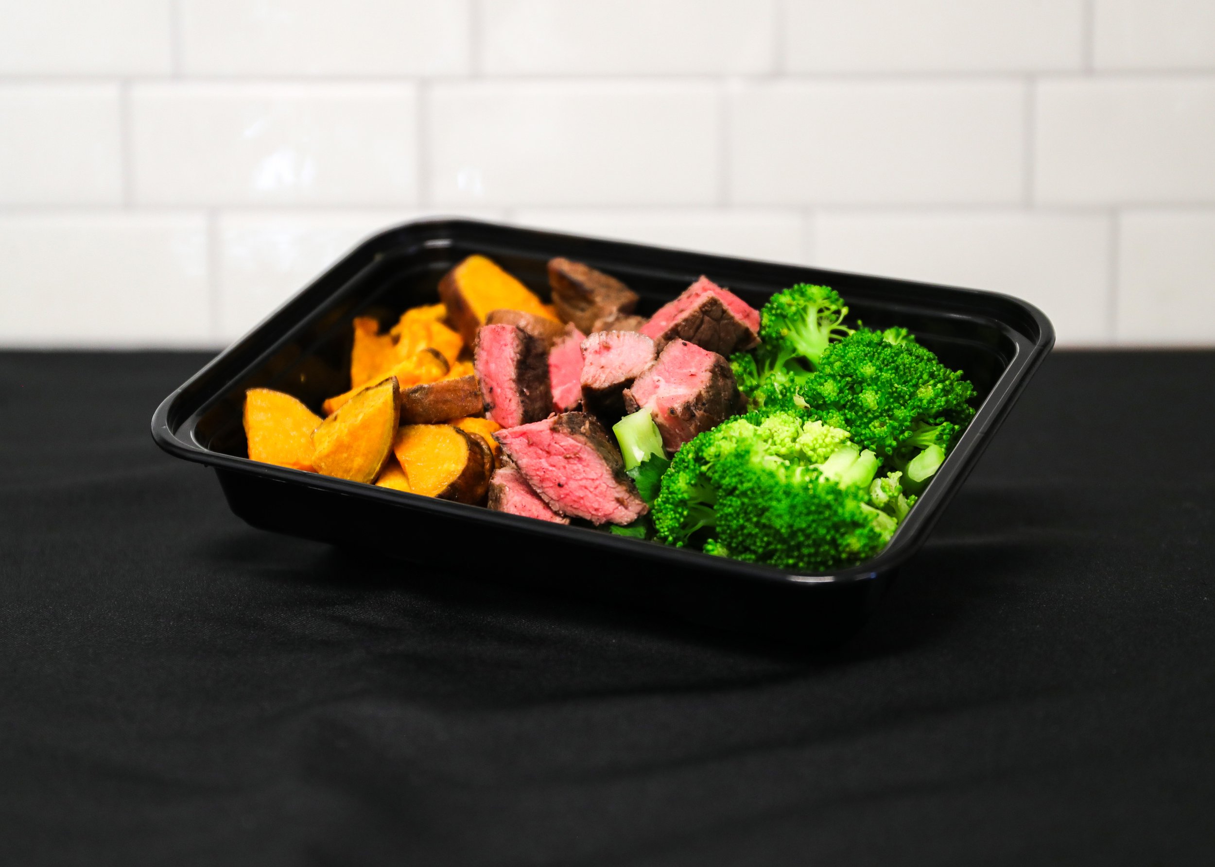 Steak Tips, Broccoli, and Sweet Potatoes