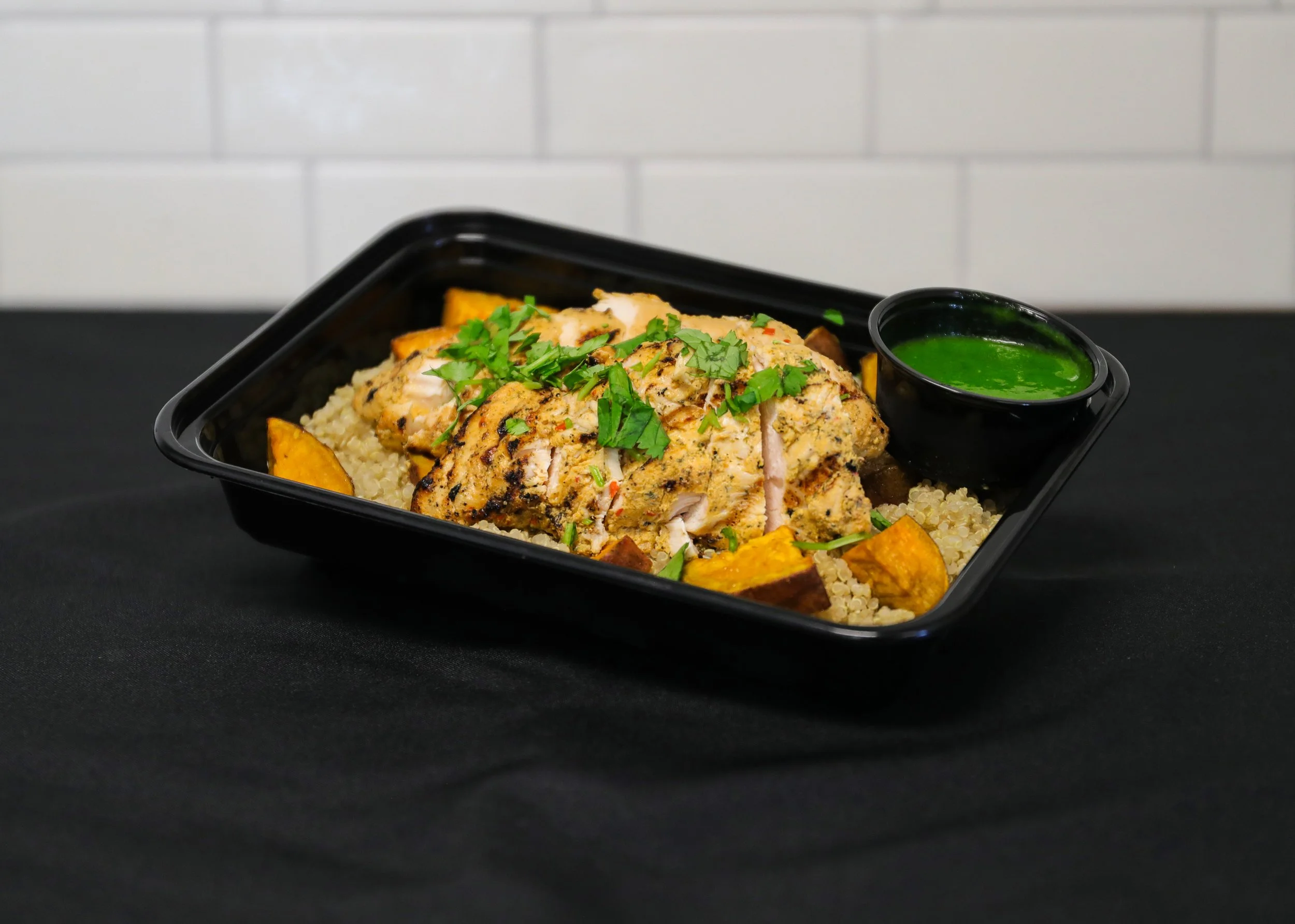 Peruvian Chicken Breast w/ Aji Verde, Sweet Potatoes, and Quinoa