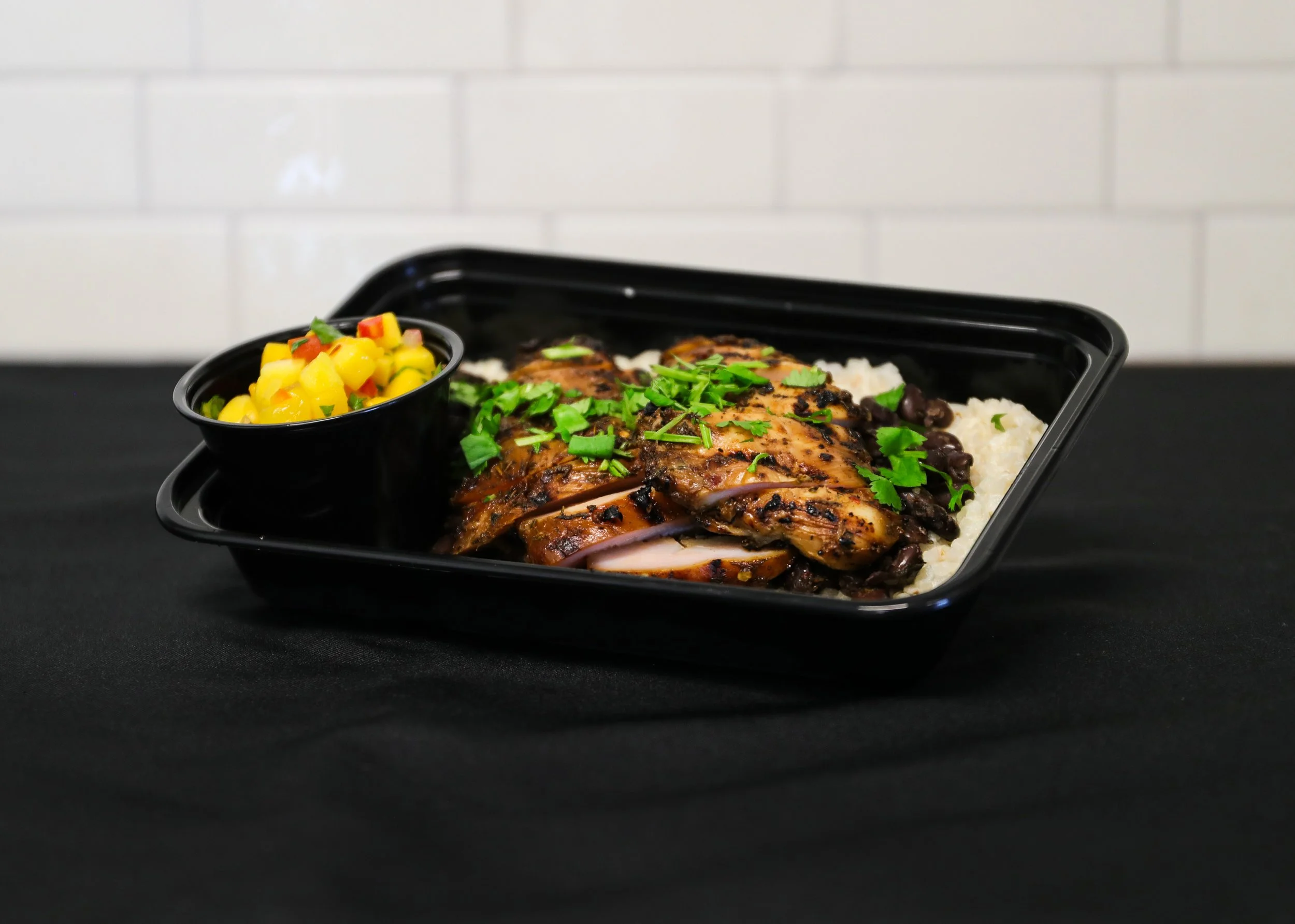 Jerk Chicken w/ Coconut Cauliflower Rice & Mango Salsa