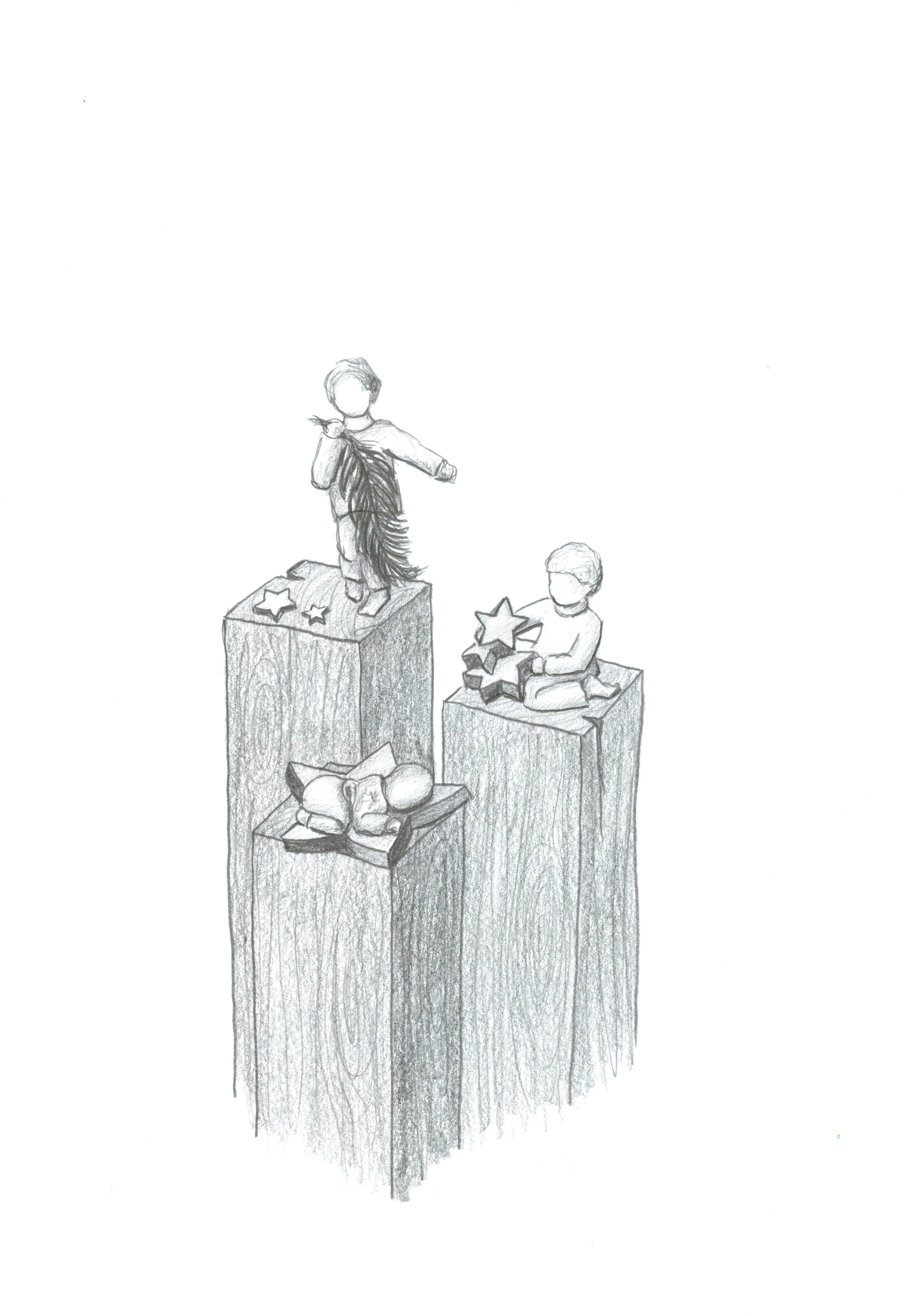 Entwurfsskizze für die Sternenkinderfiguren