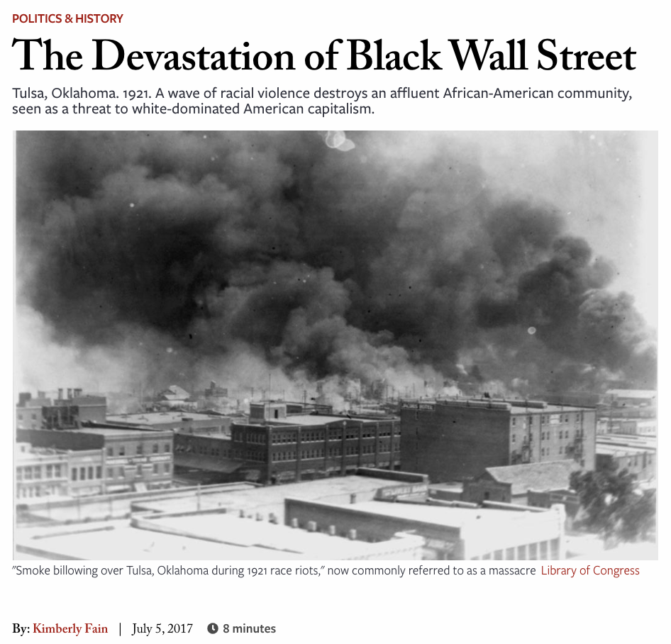 Article: The Devastation of Black Wall Street