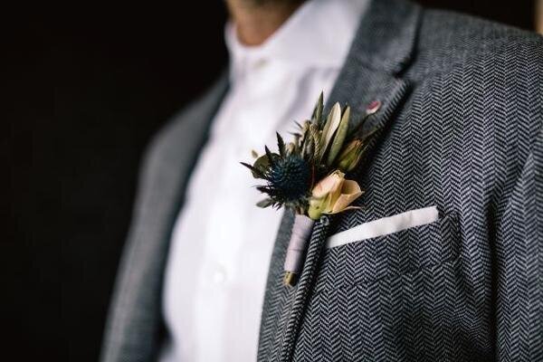 Grooms Boutonniere-perfect floral accent-wedding-bouquets-san francisco-Bell and trunk flowers.jpg