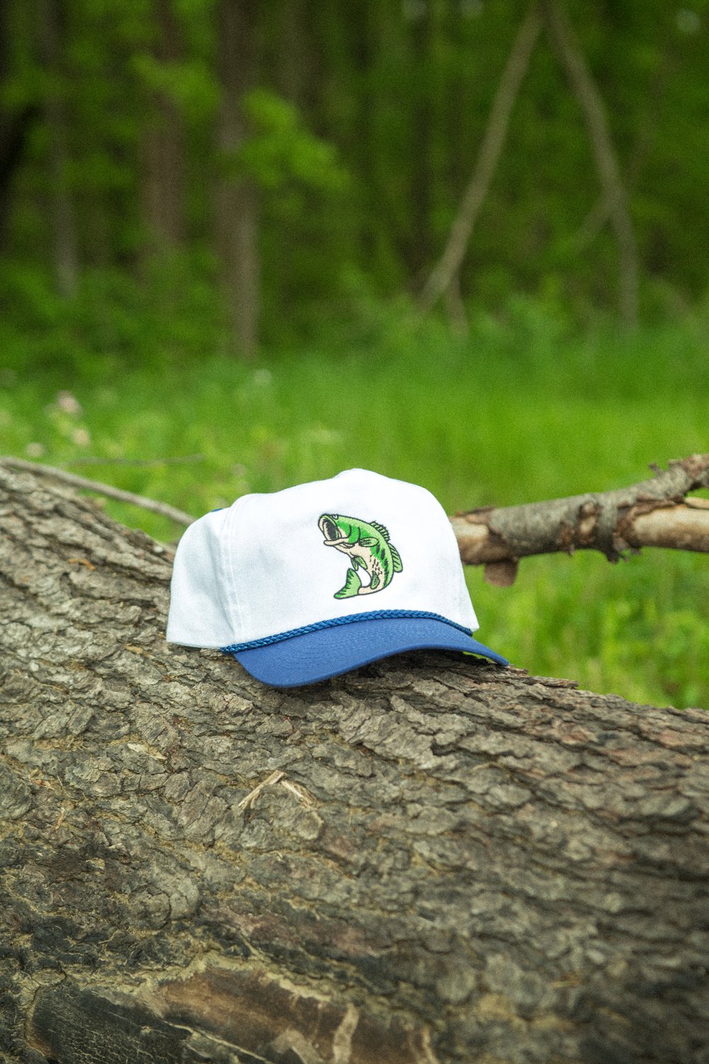 Bass Two Tone White/Blue Hat — Out Here Co.