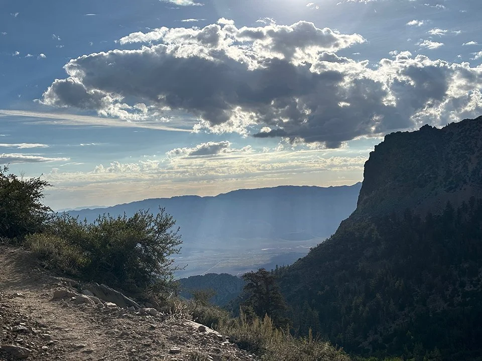 Heading Back Up Kearsarge Pass After First Resupply (looking east into Owens Valley)