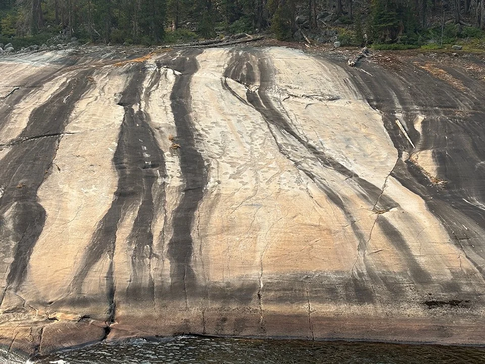 Glacial polish and water stains