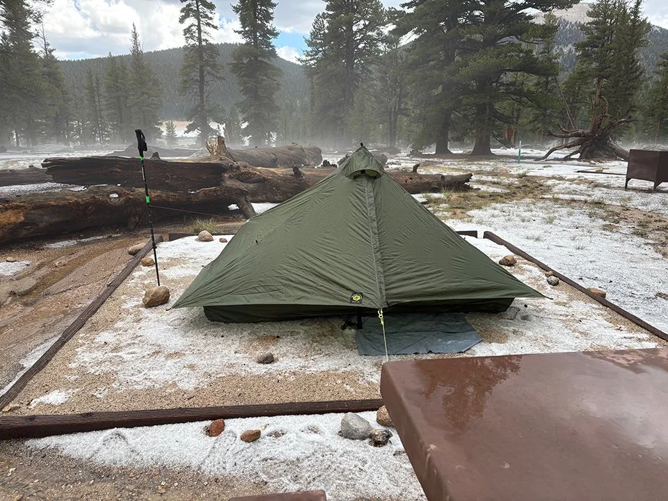 Horseshoe Meadow (trailhead) Campground — Arrived Just After Hailstorm!