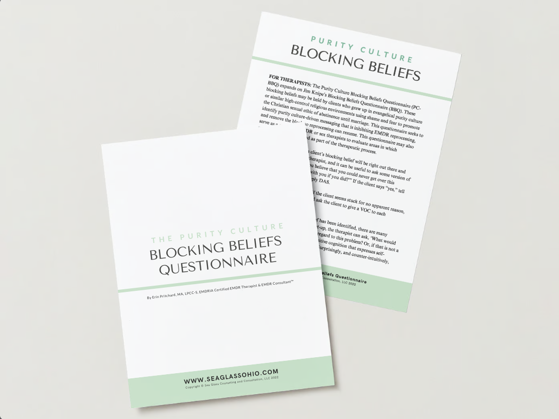 resources for EMDR therapists - purity culture blocking beliefs questionnaire