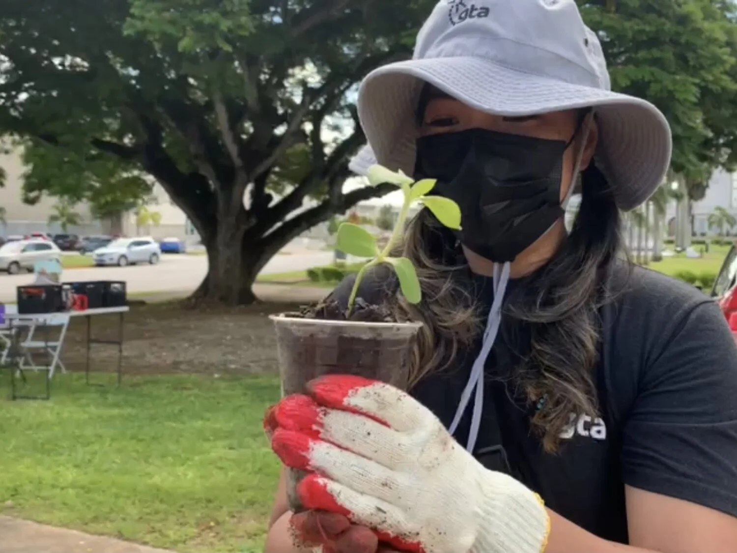 Volunteering at the new community garden