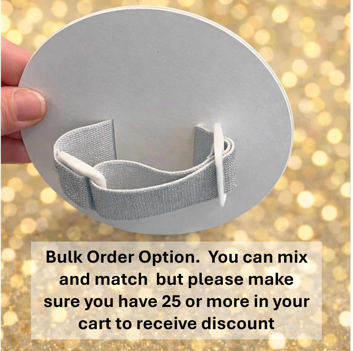Backer With Silver Elastic - Bulk Pricing (25 or more)