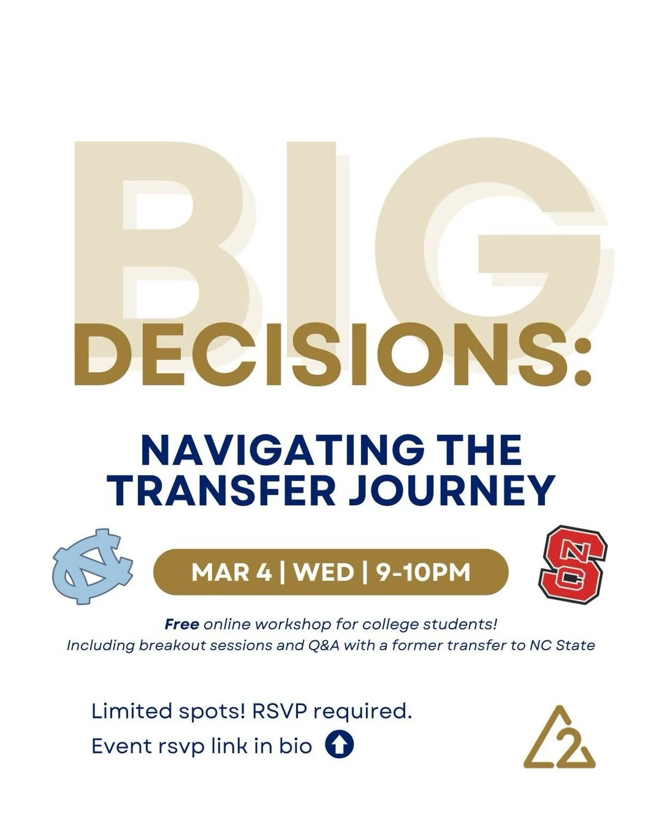 Thinking about transferring but lowkey overwhelmed?
You&rsquo;re not alone&mdash;and you don&rsquo;t have to figure it out solo.

Join us for Big Decisions: Navigating the Transfer Journey to connect and discuss the journey together and hear from a f
