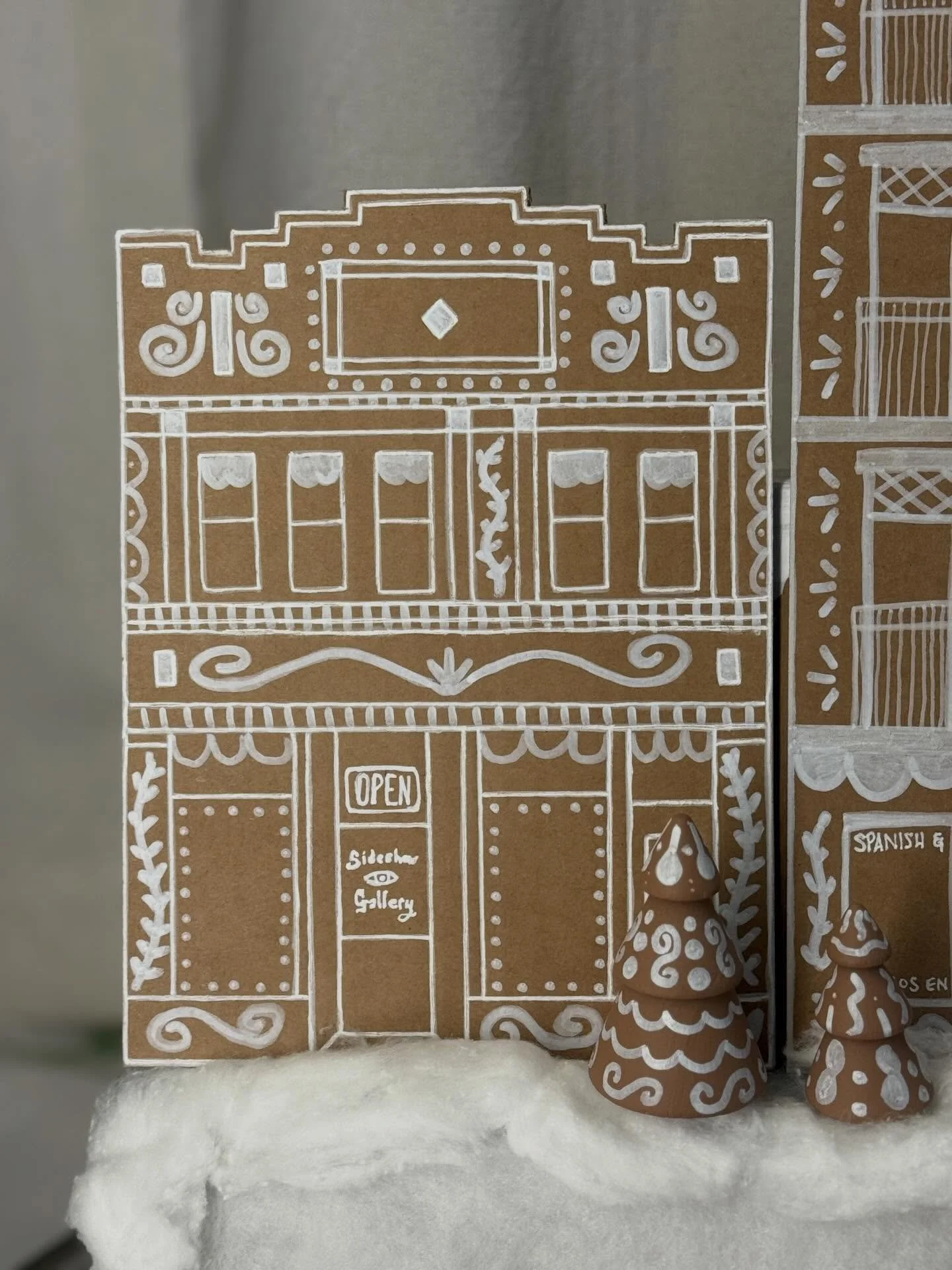 Close-up details of the wonderful retailers that share this short strip of Western Avenue. It was really fun turning these into gingerbread houses, drawn perfectly to scale ofc ☺️