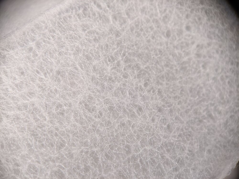 Close-up of synthetic HEPA filter material
