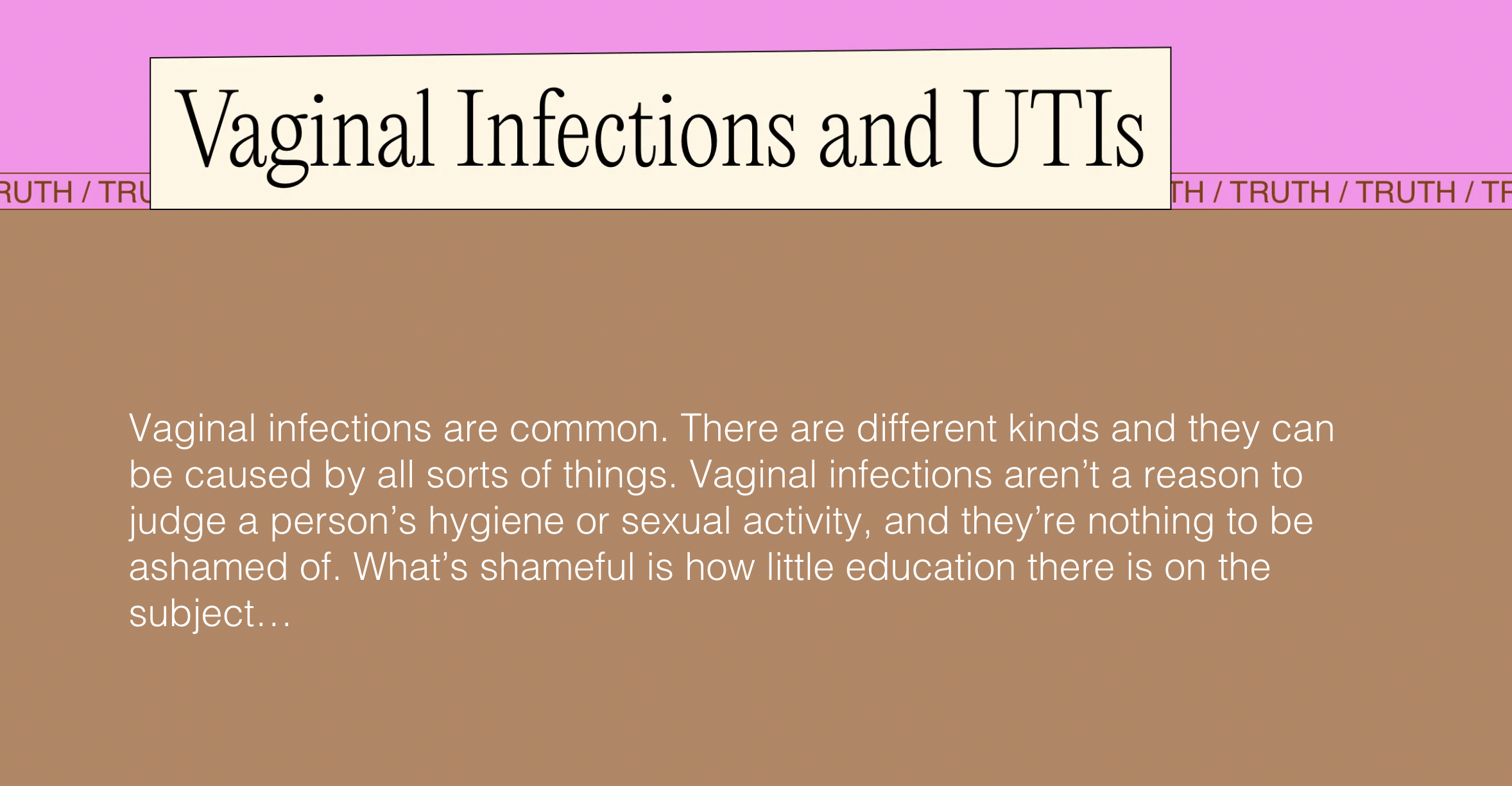 Canesten The Truth Undressed Vaginal Infections and UTIs