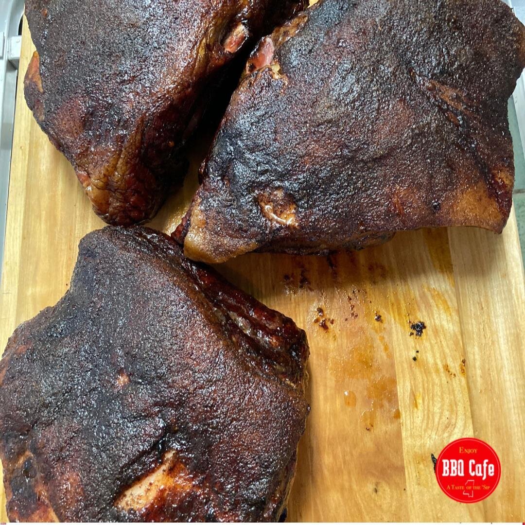 A great bark on a smoked pork butt is a thing of true beauty. 
#atasteofthesip

#bbq #barbeque #decaturga #eatlocal  #atasteofthesip #starkvillecafe #bbqpork #smokedbbq #eatlocal #atlantabbq #atlfoodie #atlbbq #bostonbutt #lunch #atlantalunch #bark #