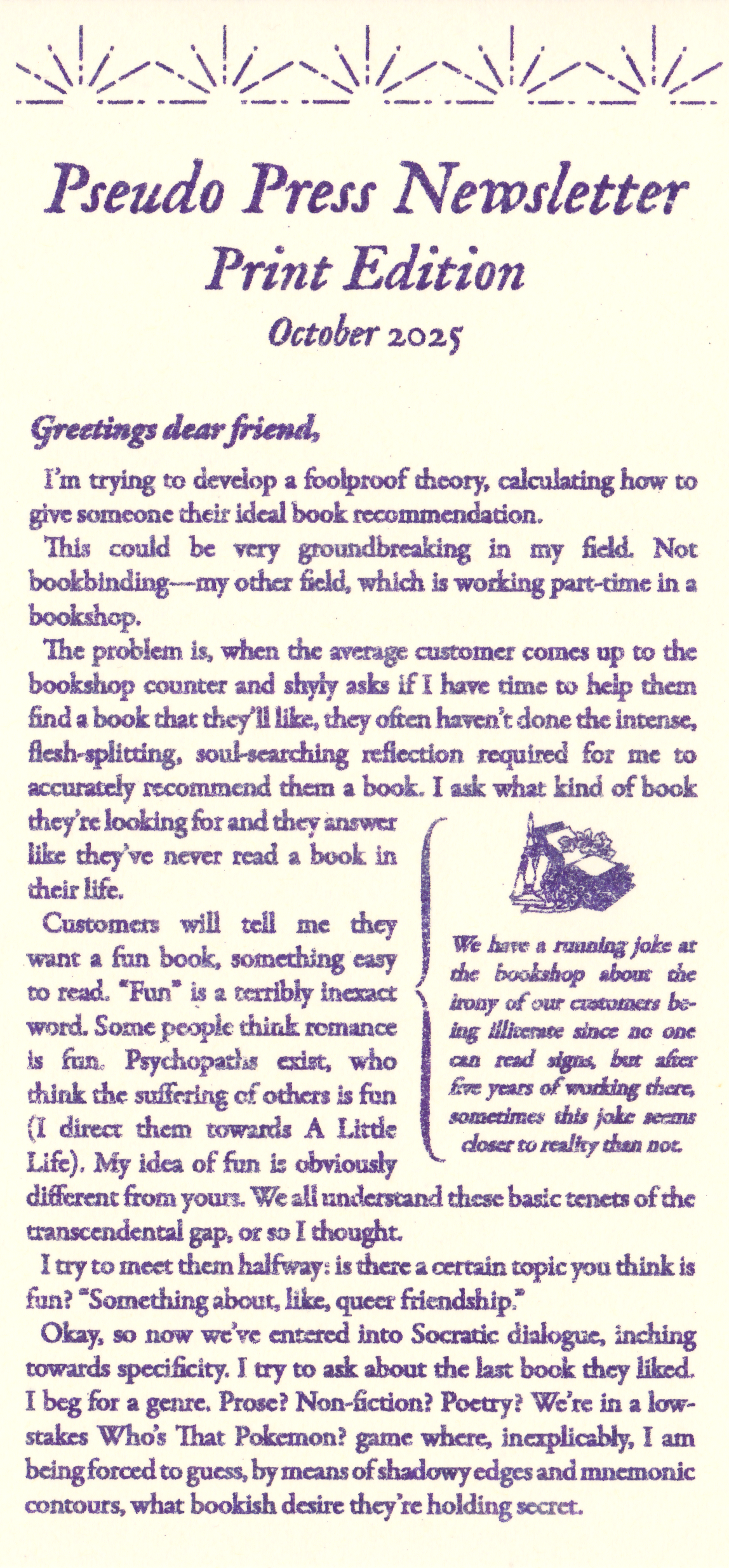 Pseudo Newsletter #10 – October 2025 