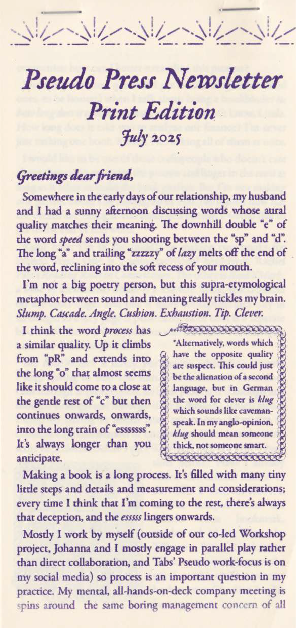 Pseudo Newsletter #7 – July 2025