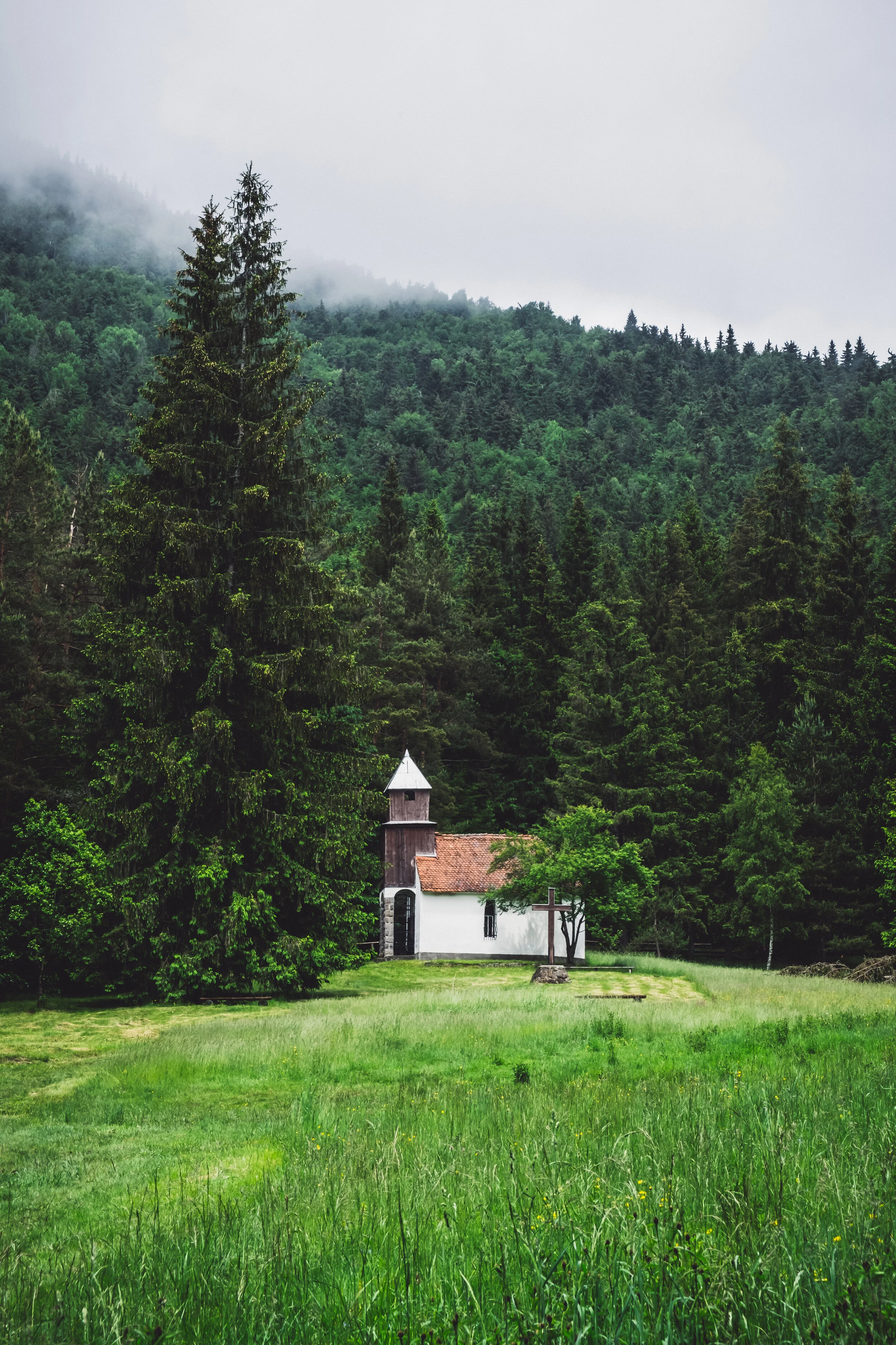 Saint Ana Chapel, located near the Saint Ana volcanic lake, captured on 21.06.2020