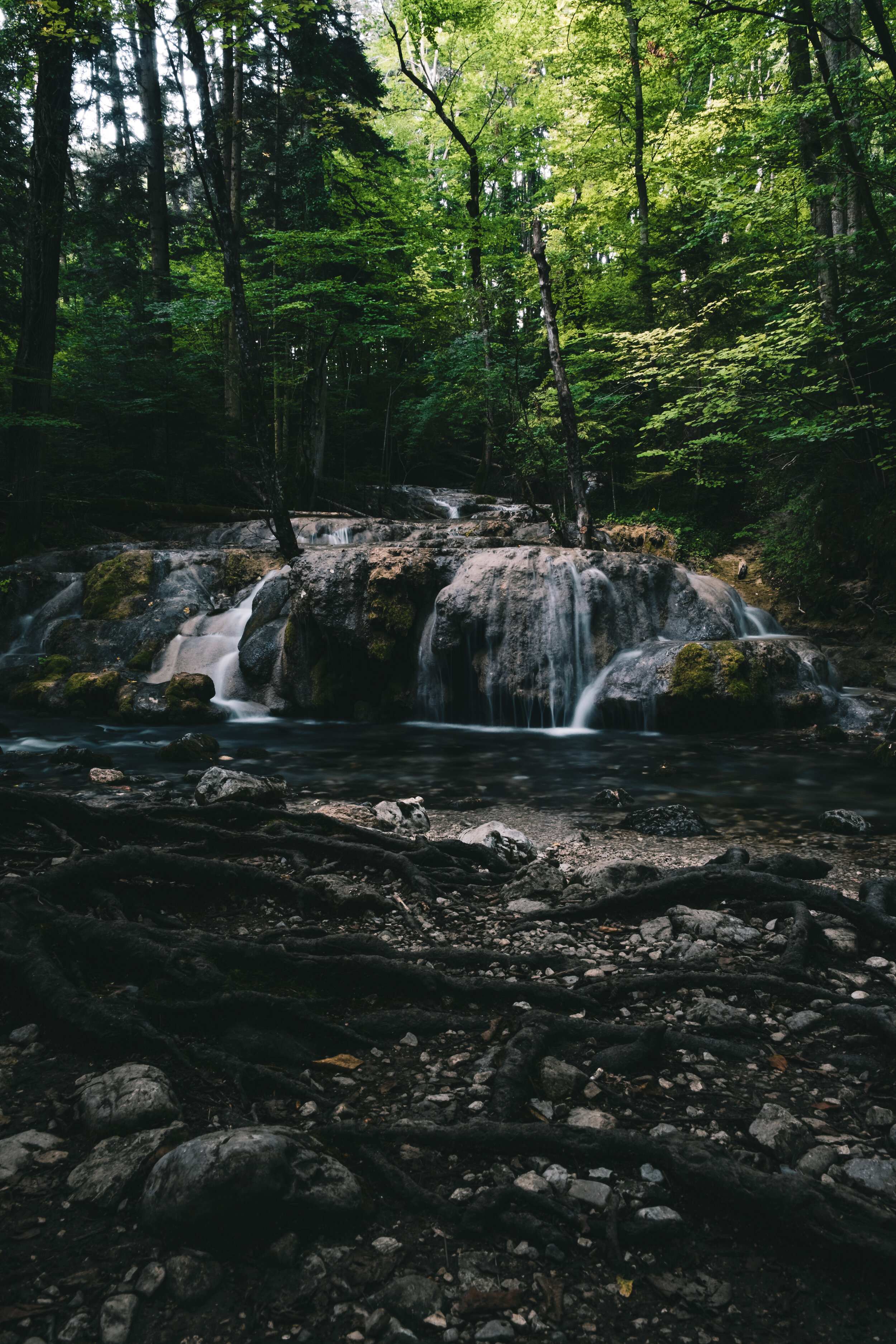 A small waterfall near the 'Ochiul Beiului' lake captured on 22/08/2020
