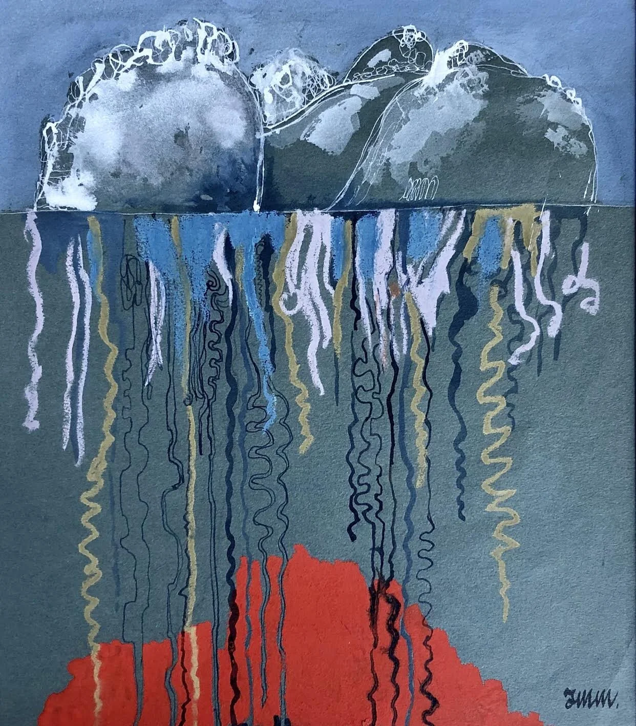 Jellyfish ( 34 x 30 cm Gouache)
