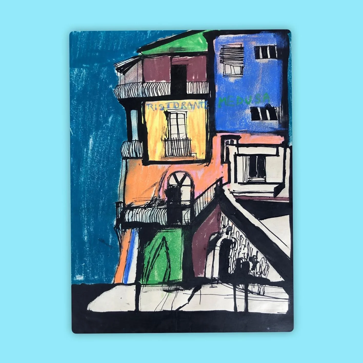 Cadice (30 x 20 cm Ink and Pastel)